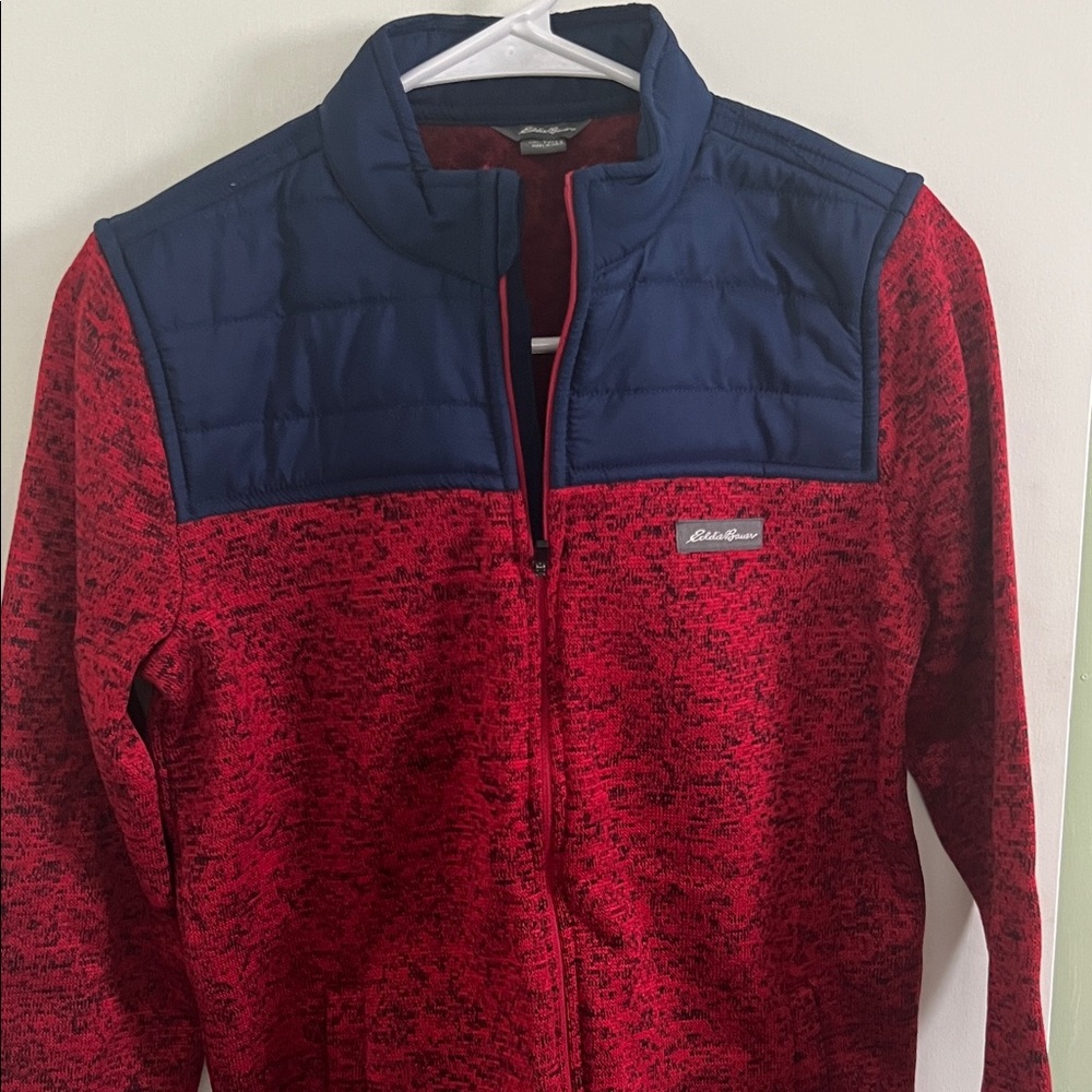 Eddie Bauer Red and Navy Full-Zip Jacket